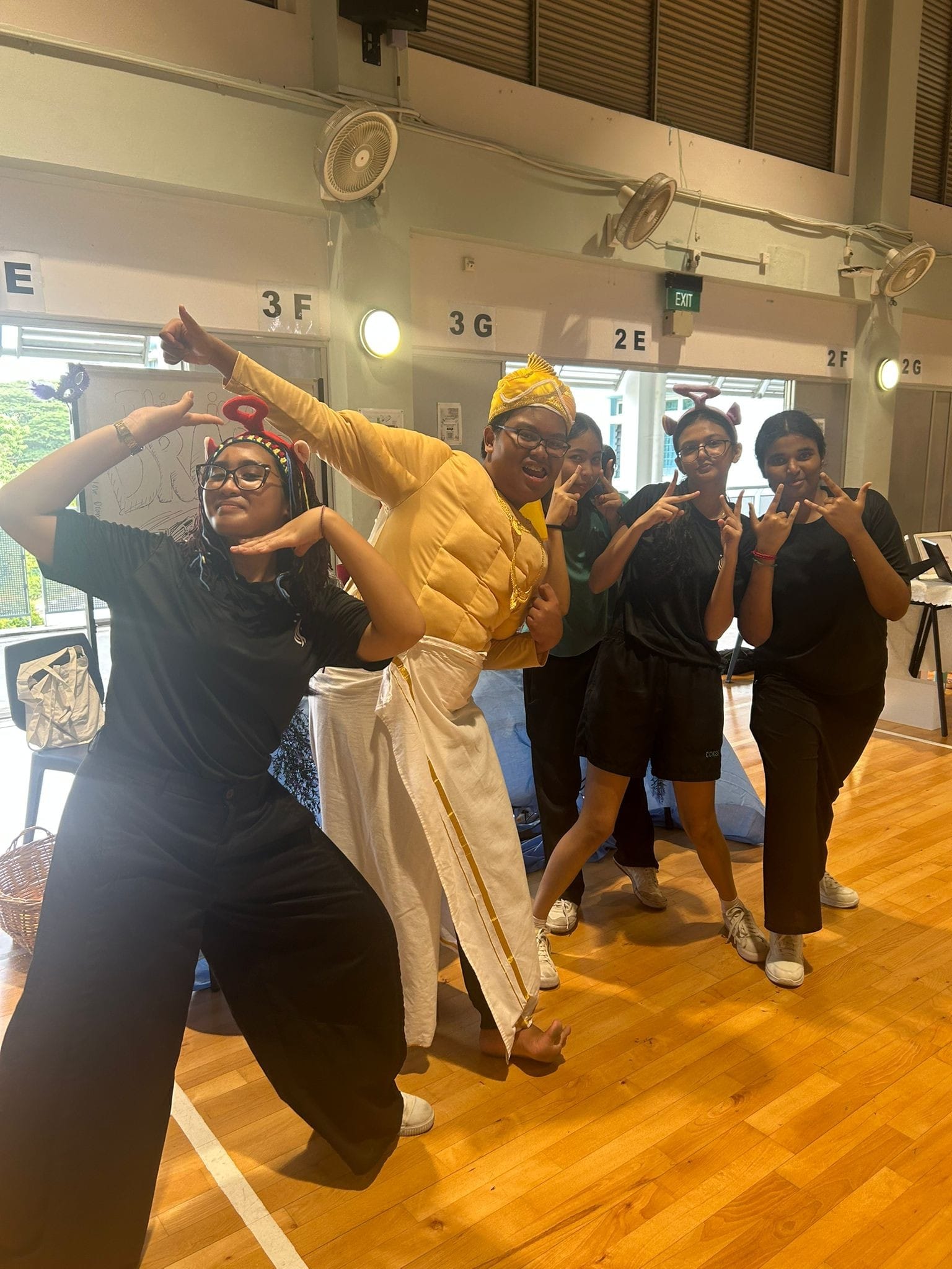 Students from Drama CCA advertising their CCA